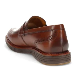 Leather Penny Slip-On Shoes - Brown