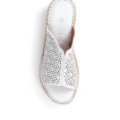 Leather Platform Mule Sandals - White
