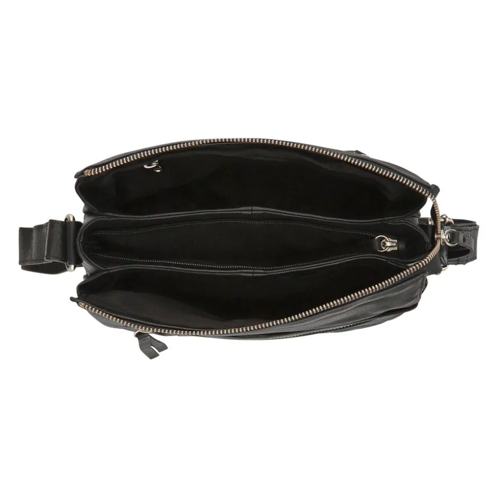Leather Quilted Crossbody Bag - Black