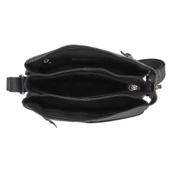 Leather Quilted Crossbody Bag - Navy