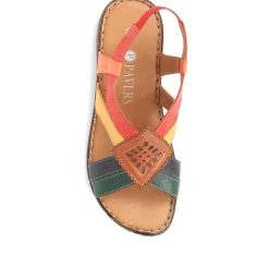 Leather Slingback Sandals - Multi