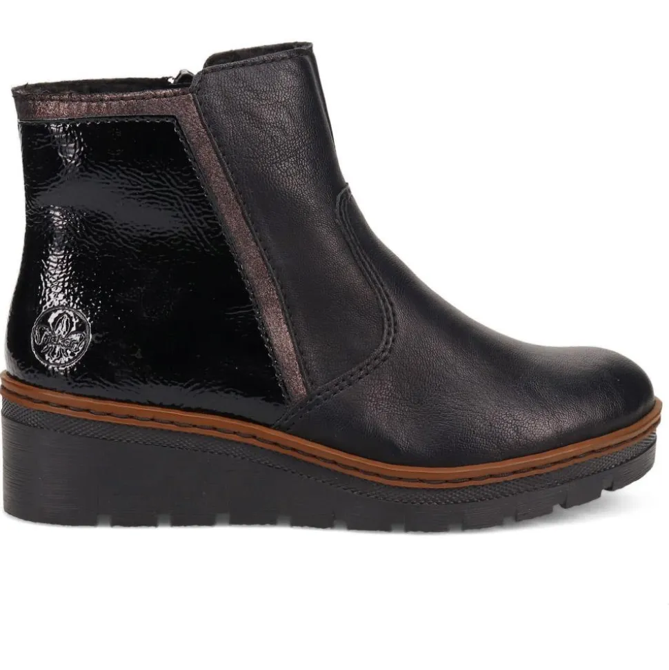Leather Slip-On Ankle Boots - Black
