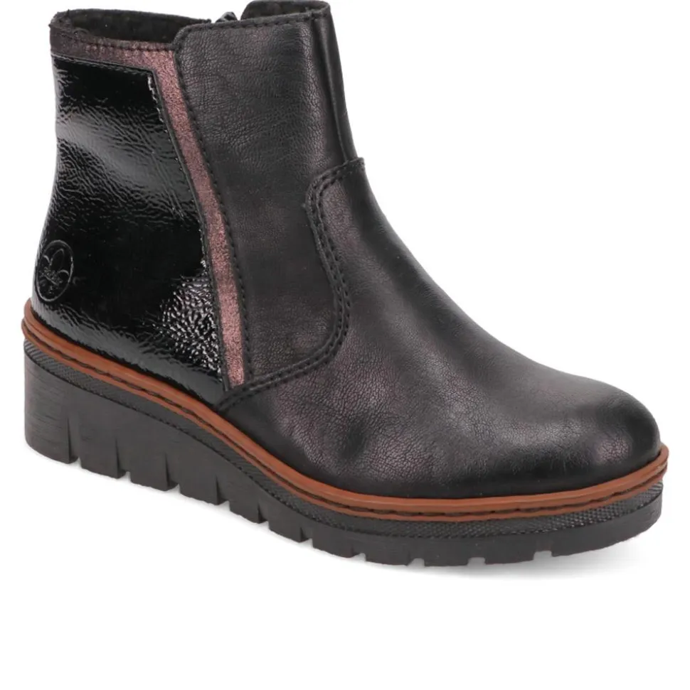 Leather Slip-On Ankle Boots - Black