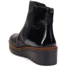 Leather Slip-On Ankle Boots - Black