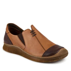 Leather Slip-On Casual Shoes - Tan-Brown