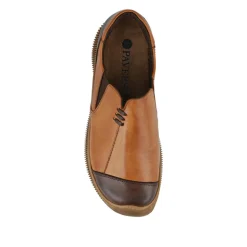 Leather Slip-On Casual Shoes - Tan-Brown
