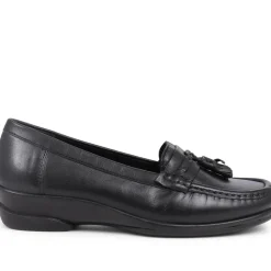 Leather Slip-On Loafers - Black