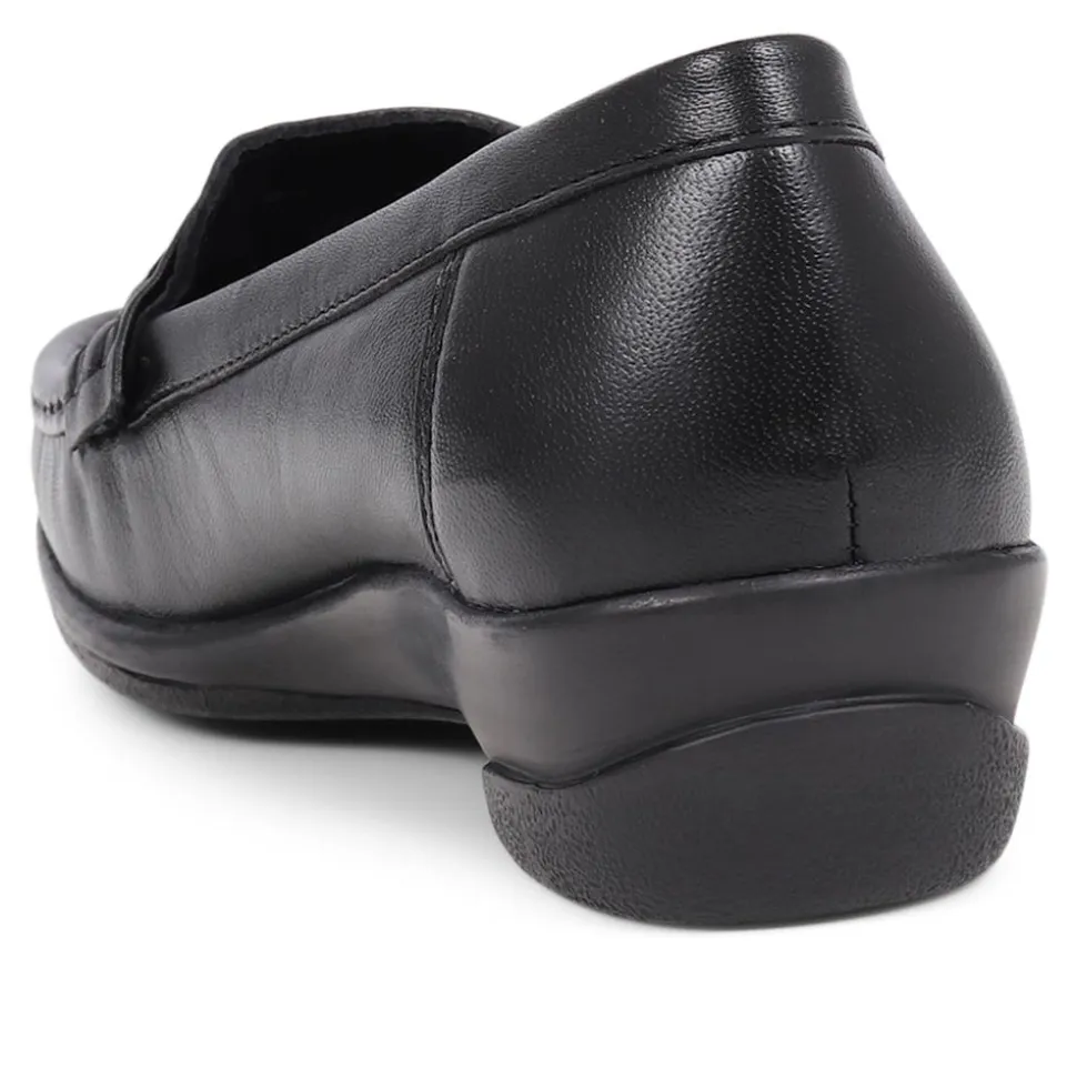 Leather Slip-On Loafers - Black