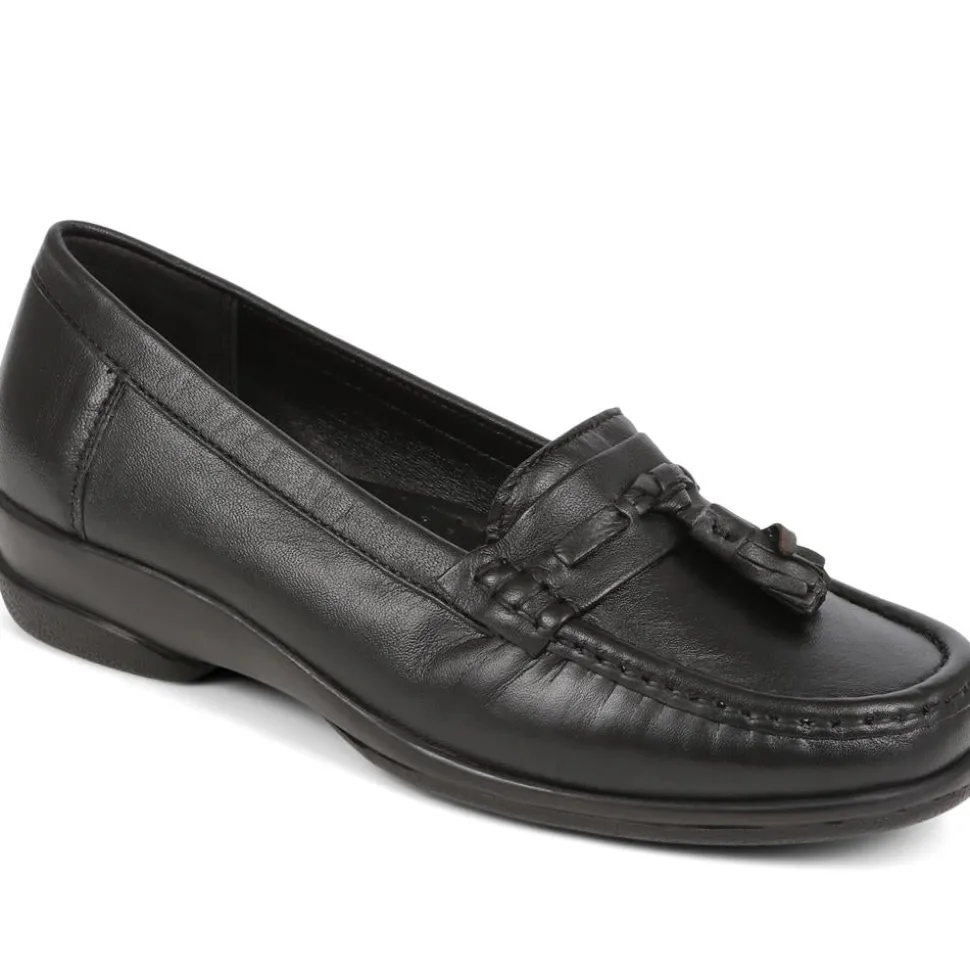 Leather Slip-On Loafers - Black