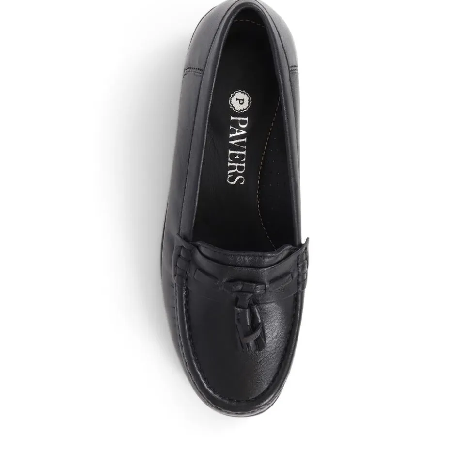 Leather Slip-On Loafers - Black
