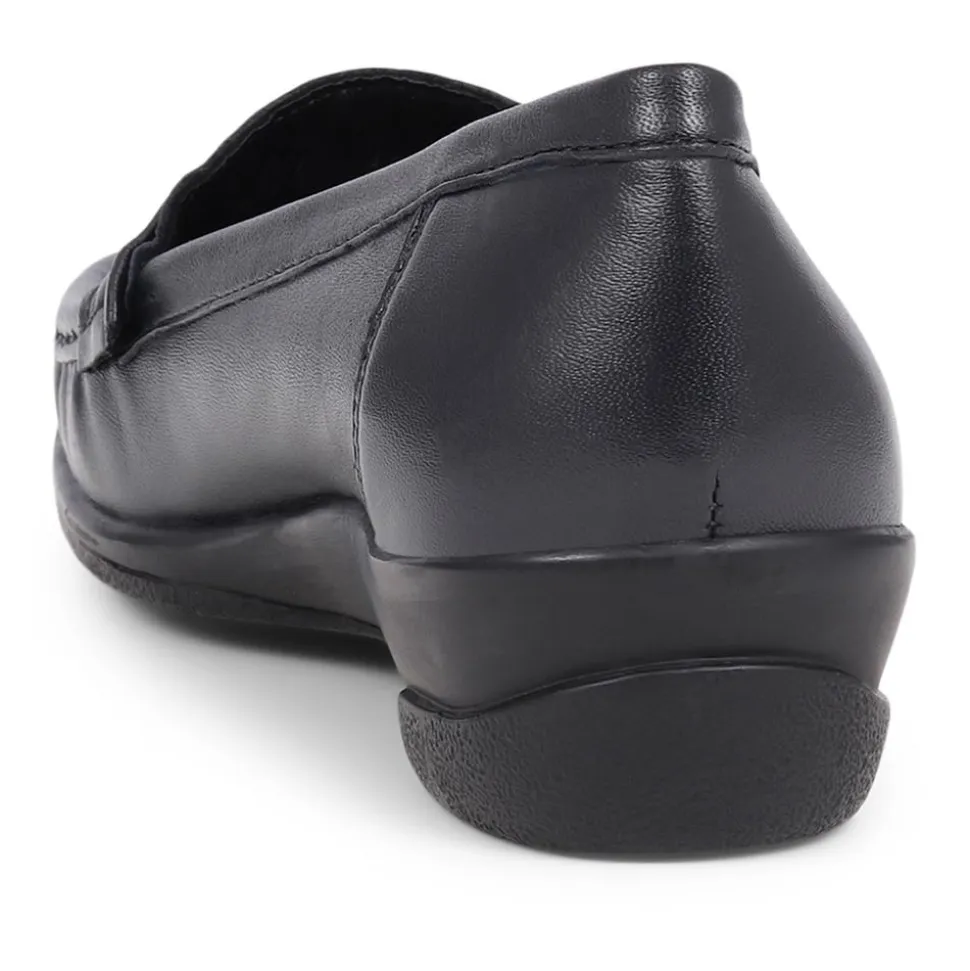 Leather Slip-On Loafers - Navy