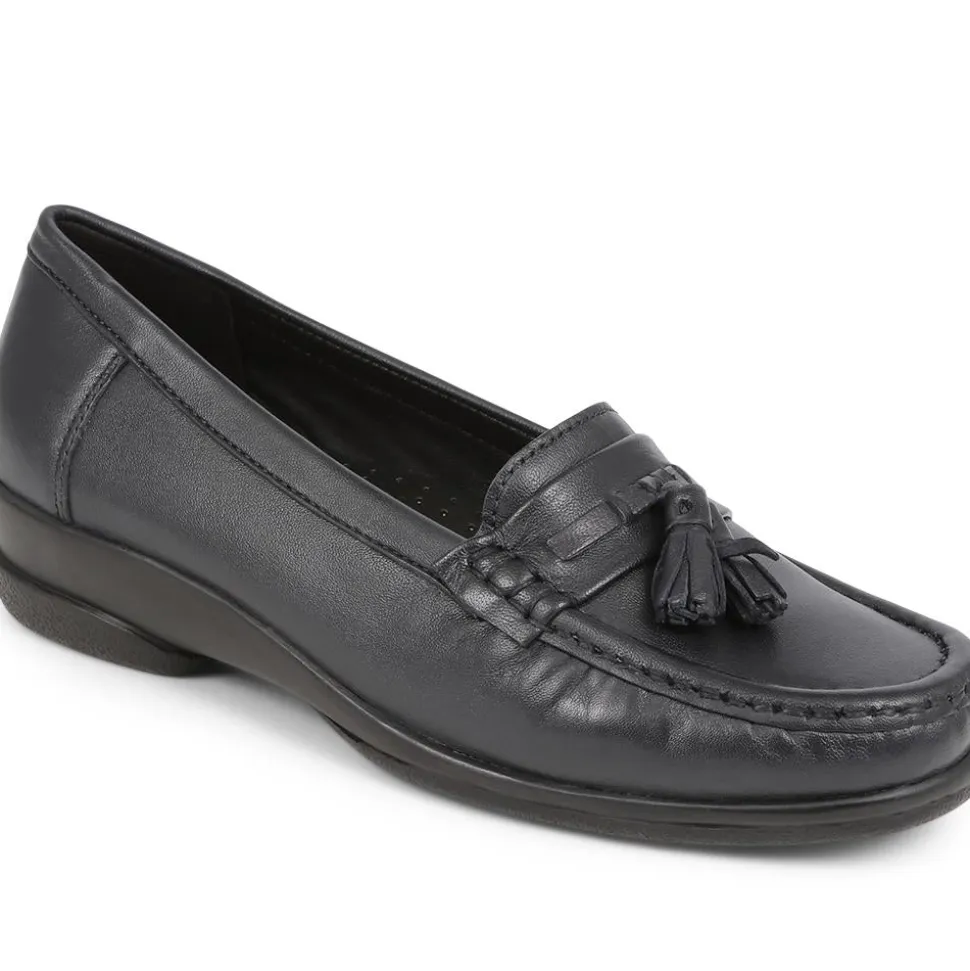 Leather Slip-On Loafers - Navy