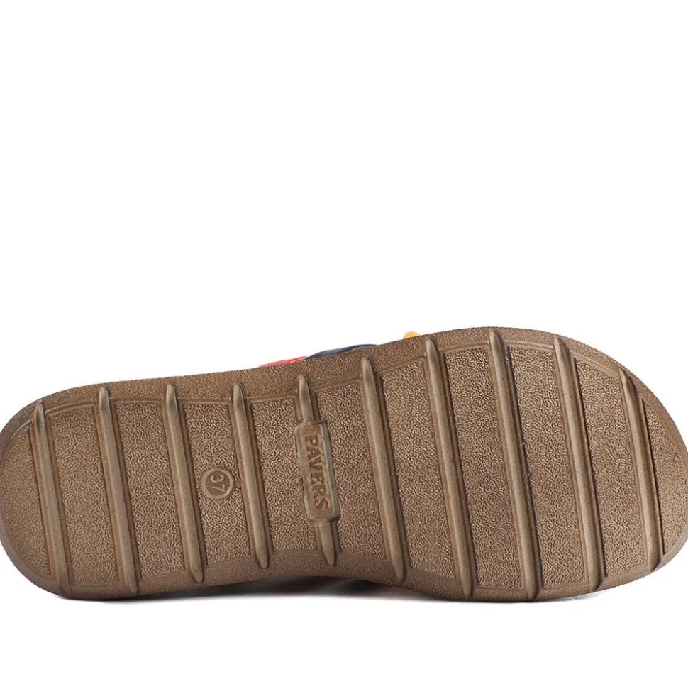 Leather Slip On Mule Sandals - Multi