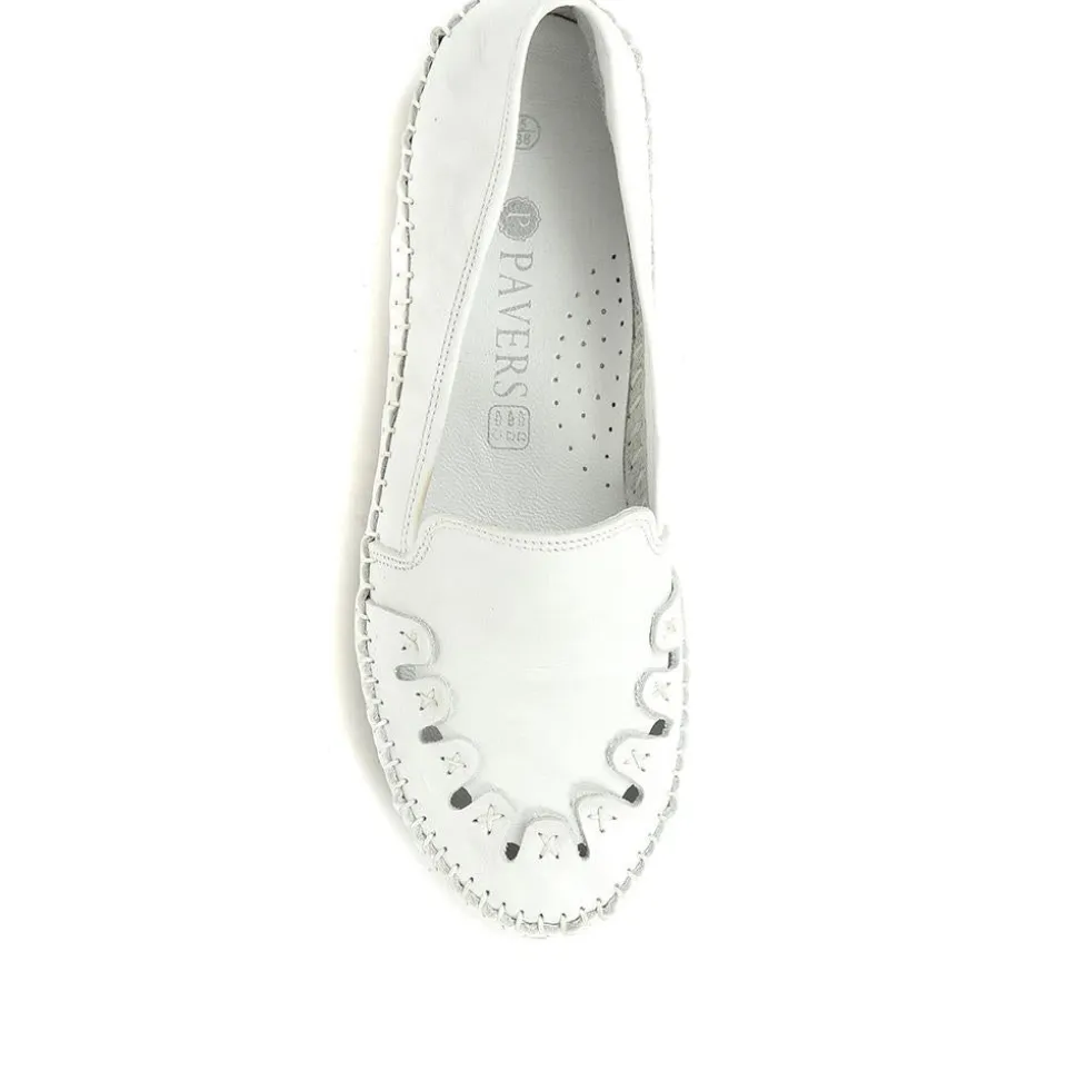 Leather Slip-On Pumps - White