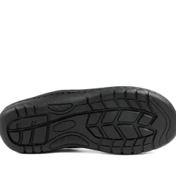 Leather Slip On Sandals - Black