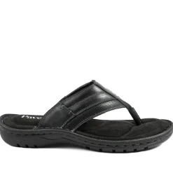 Leather Slip On Sandals - Black