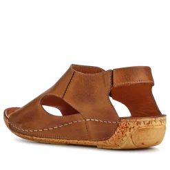 Leather Slip-On Sandals - Tan