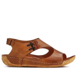 Leather Slip-On Sandals - Tan