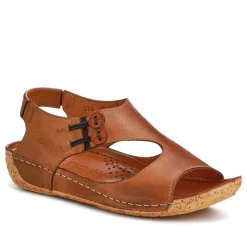 Leather Slip-On Sandals - Tan