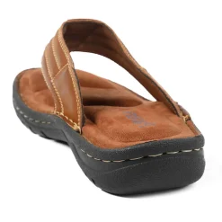 Leather Slip On Sandals - Tan