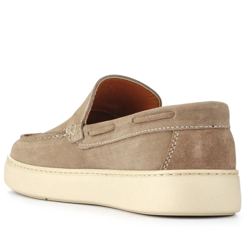 Leather Slip-On Shoes - Beige
