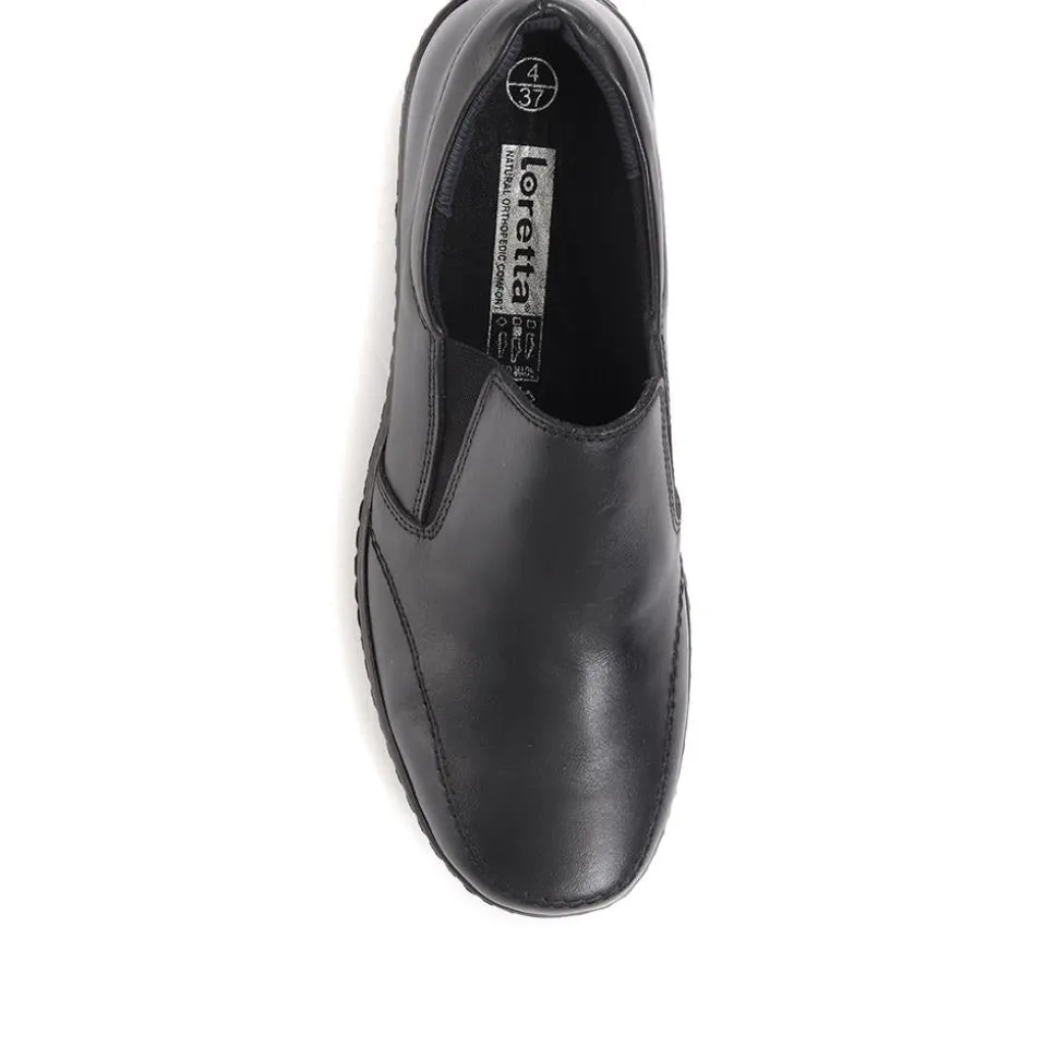 Leather Slip-On Shoes - Black