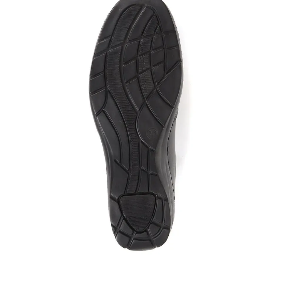Leather Slip-On Shoes - Black