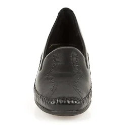 Leather Slip On Shoes - Black