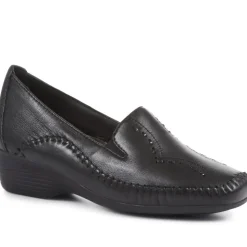 Leather Slip On Shoes - Black