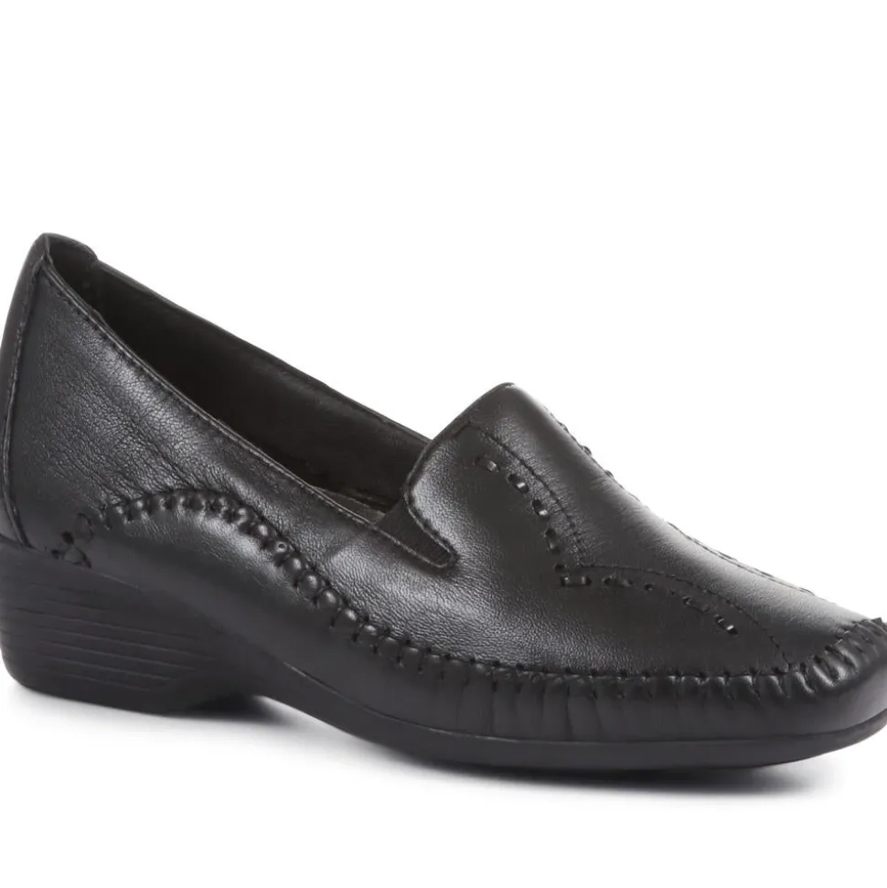 Leather Slip On Shoes - Black