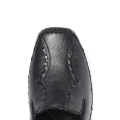 Leather Slip On Shoes - Black