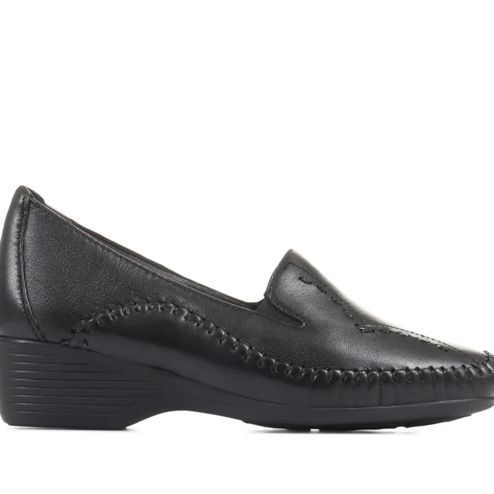 Leather Slip On Shoes - Black