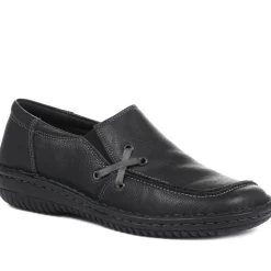 Leather Slip On Shoes - Black
