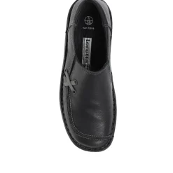 Leather Slip On Shoes - Black