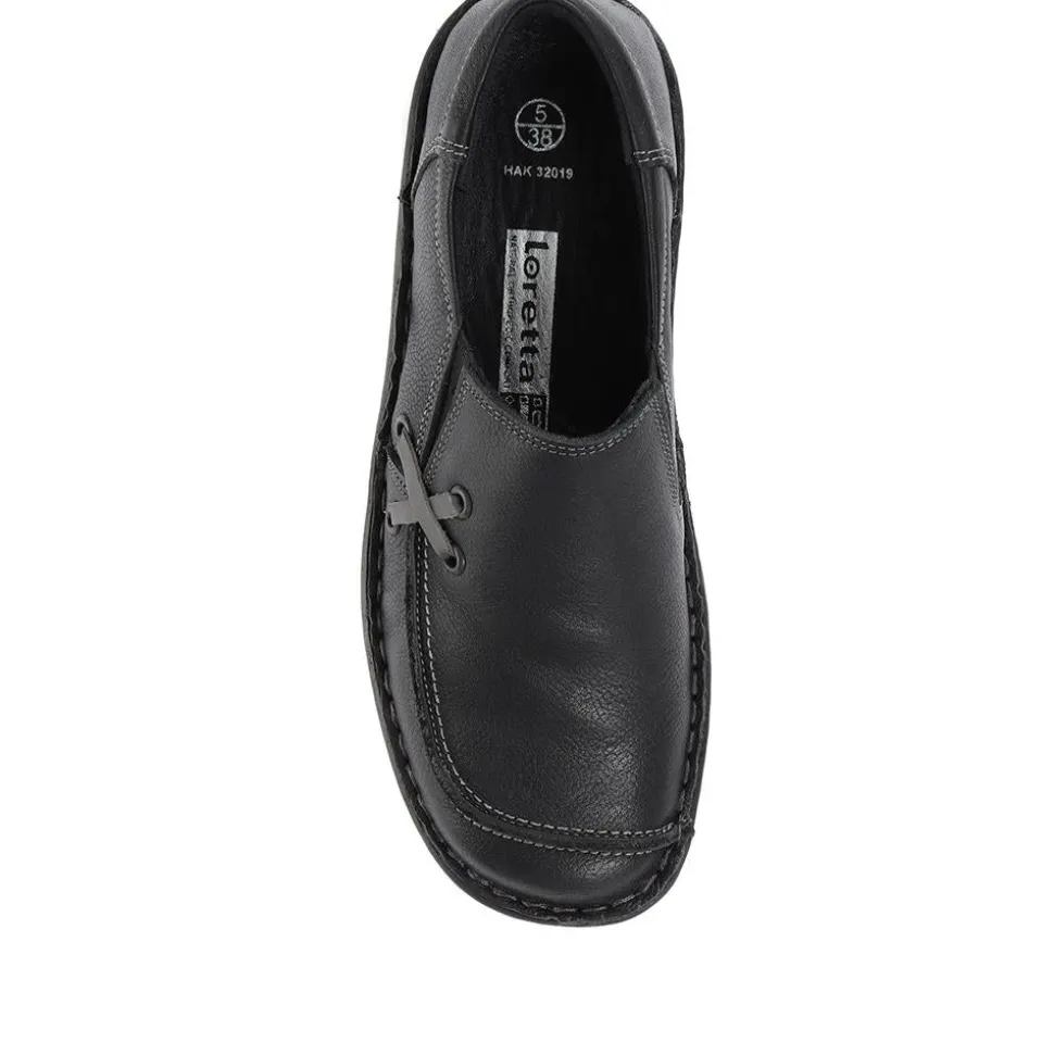 Leather Slip On Shoes - Black