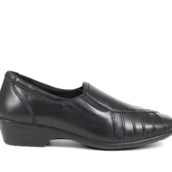 Leather Slip On Shoes - Black
