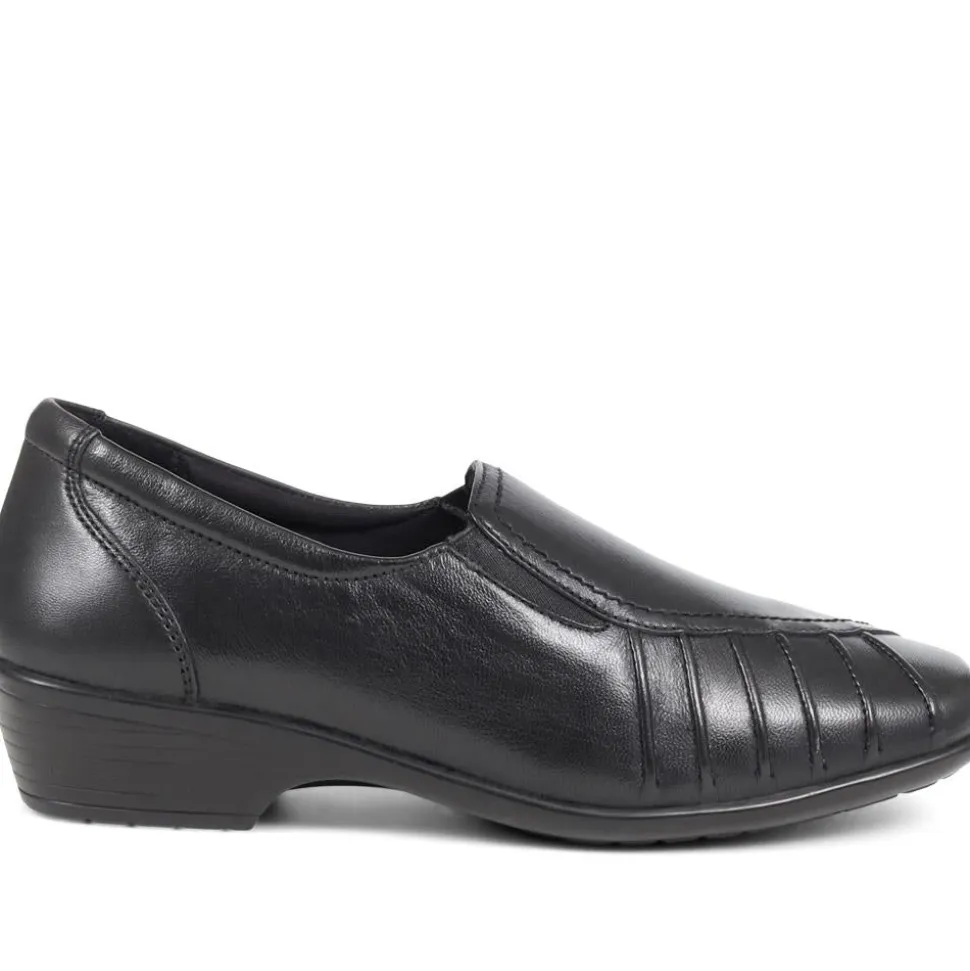 Leather Slip On Shoes - Black