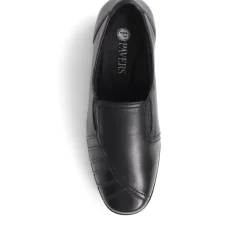 Leather Slip On Shoes - Black