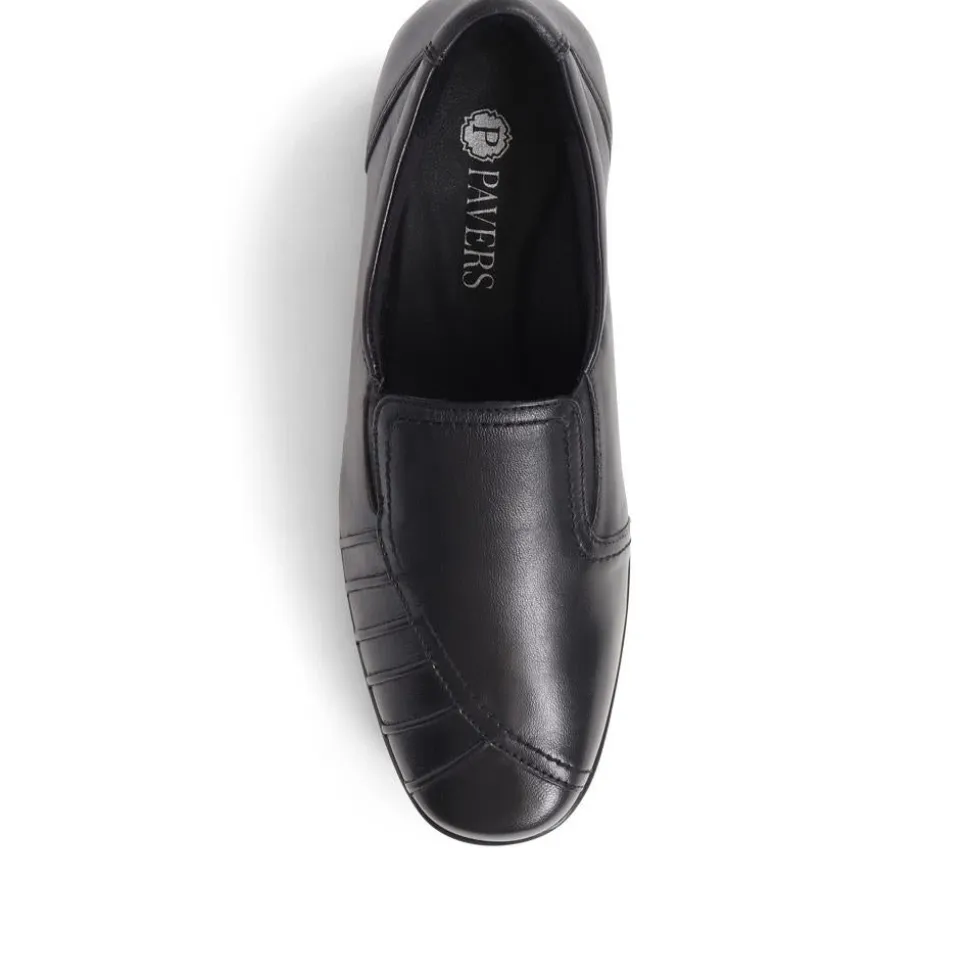 Leather Slip On Shoes - Black