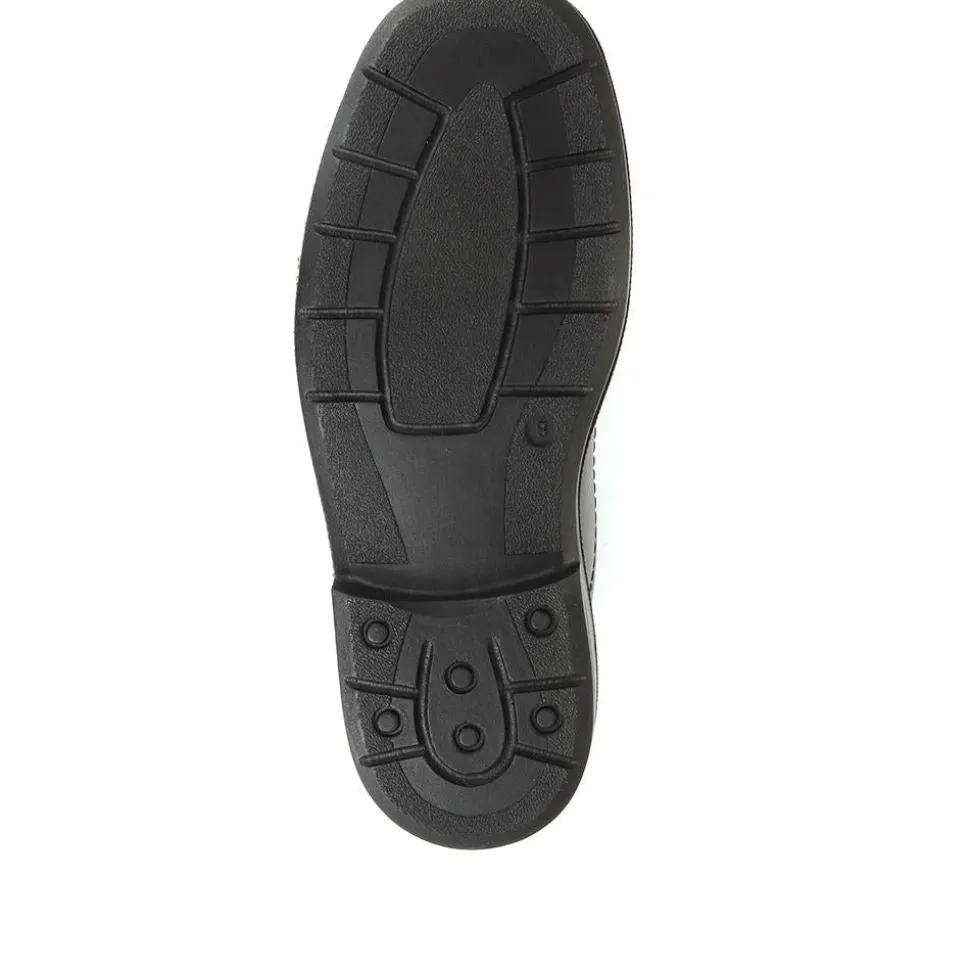 Leather Slip On Shoes - Black