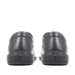 Leather Slip On Shoes - Black