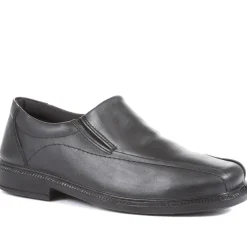 Leather Slip On Shoes - Black