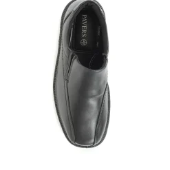 Leather Slip On Shoes - Black
