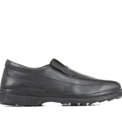 Leather Slip On Shoes - Black
