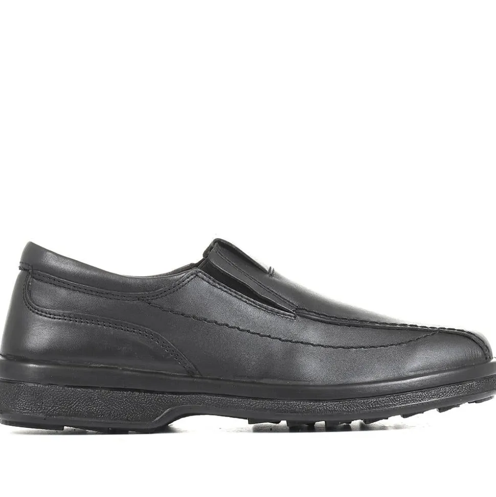 Leather Slip On Shoes - Black