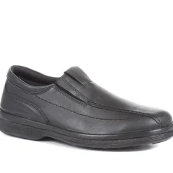 Leather Slip On Shoes - Black