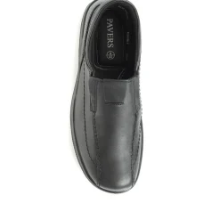 Leather Slip On Shoes - Black
