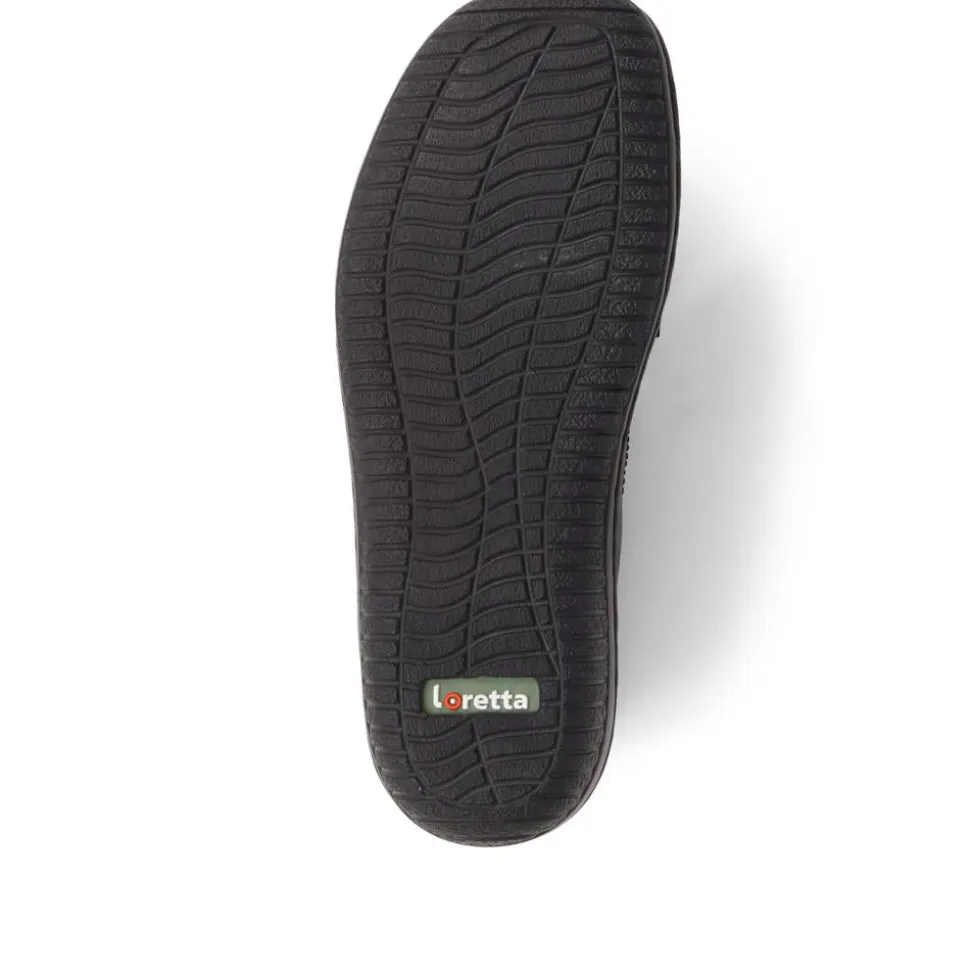 Leather Slip On Shoes for Women - Black