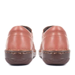 Leather Slip On Shoes for Women - Tan