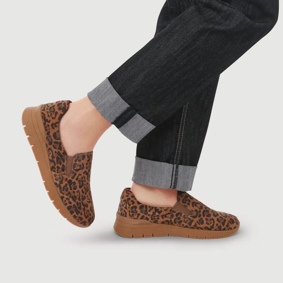 Leather Slip-On Shoes - Leopard